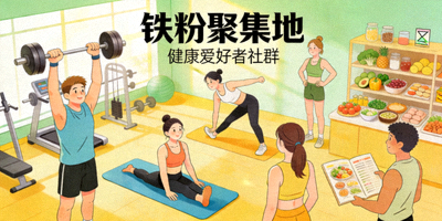 铁粉聚集地栏目展示健康爱好者社群互动场景